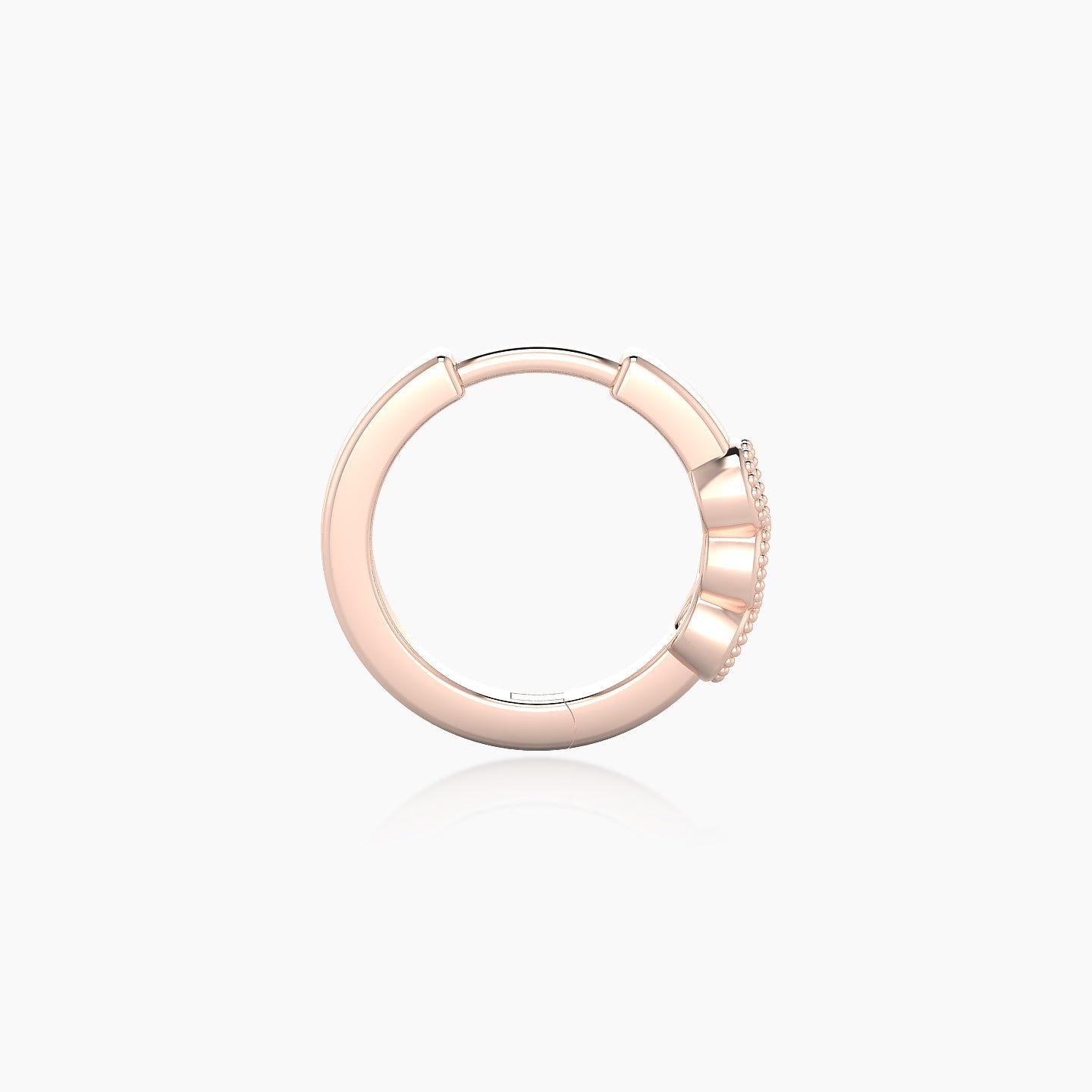 Irene | 18k Rose Gold 8 mm Trilogy Diamond Nose Ring Piercing