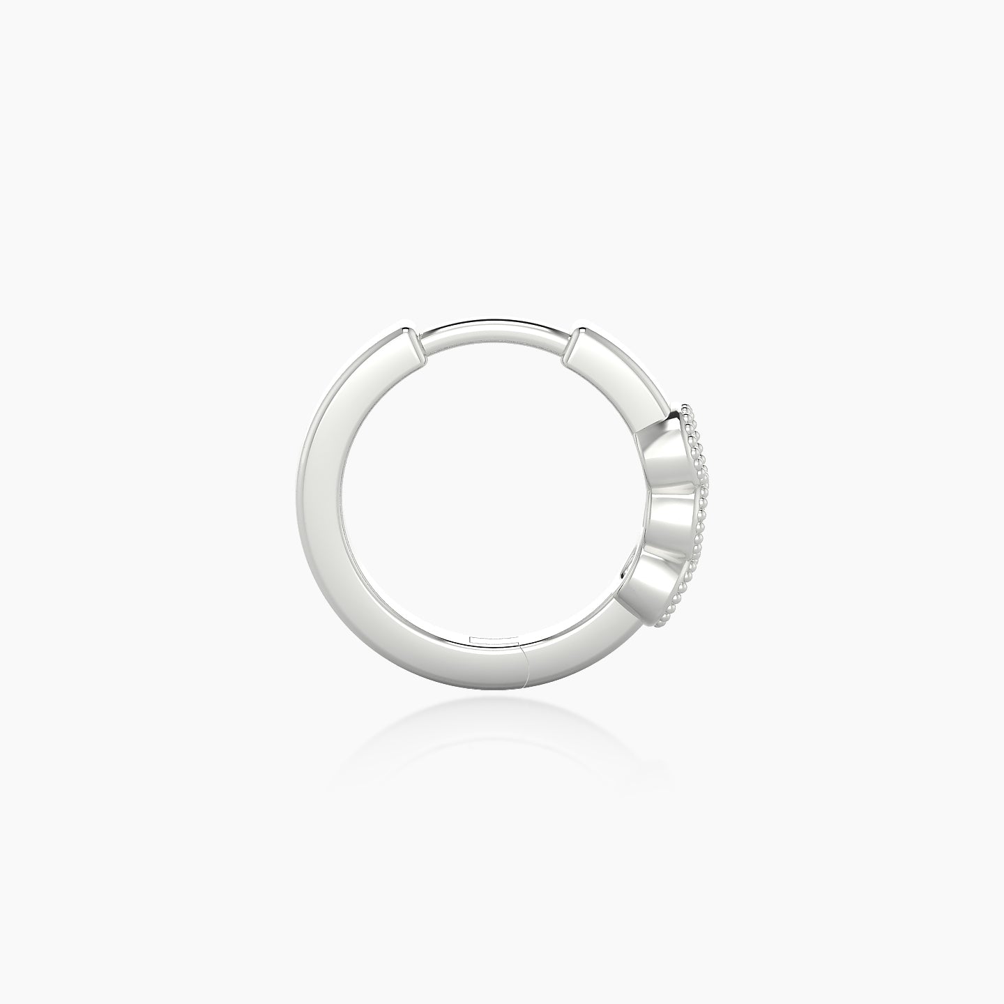 Irene | 18k White Gold 8 mm Trilogy Diamond Nose Ring Piercing