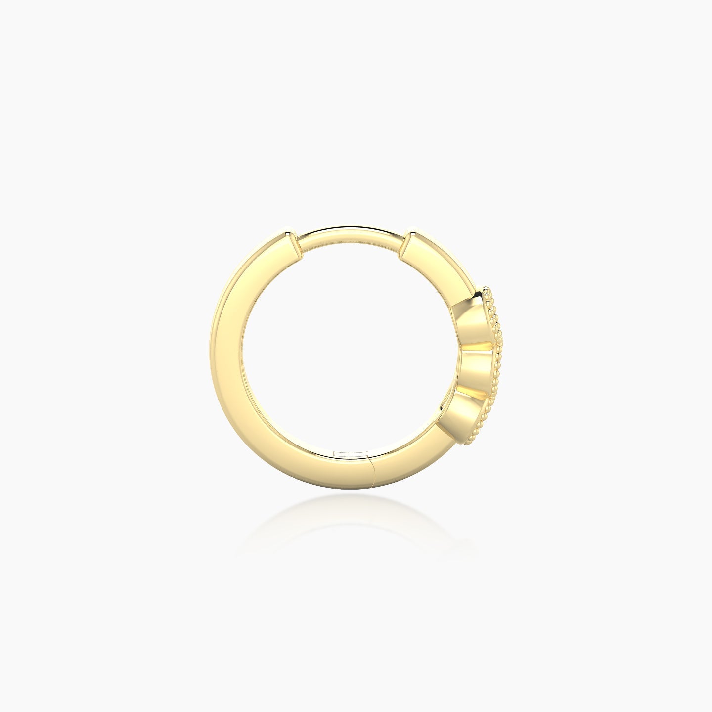 Irene | 18k Yellow Gold 8 mm Trilogy Diamond Nose Ring Piercing
