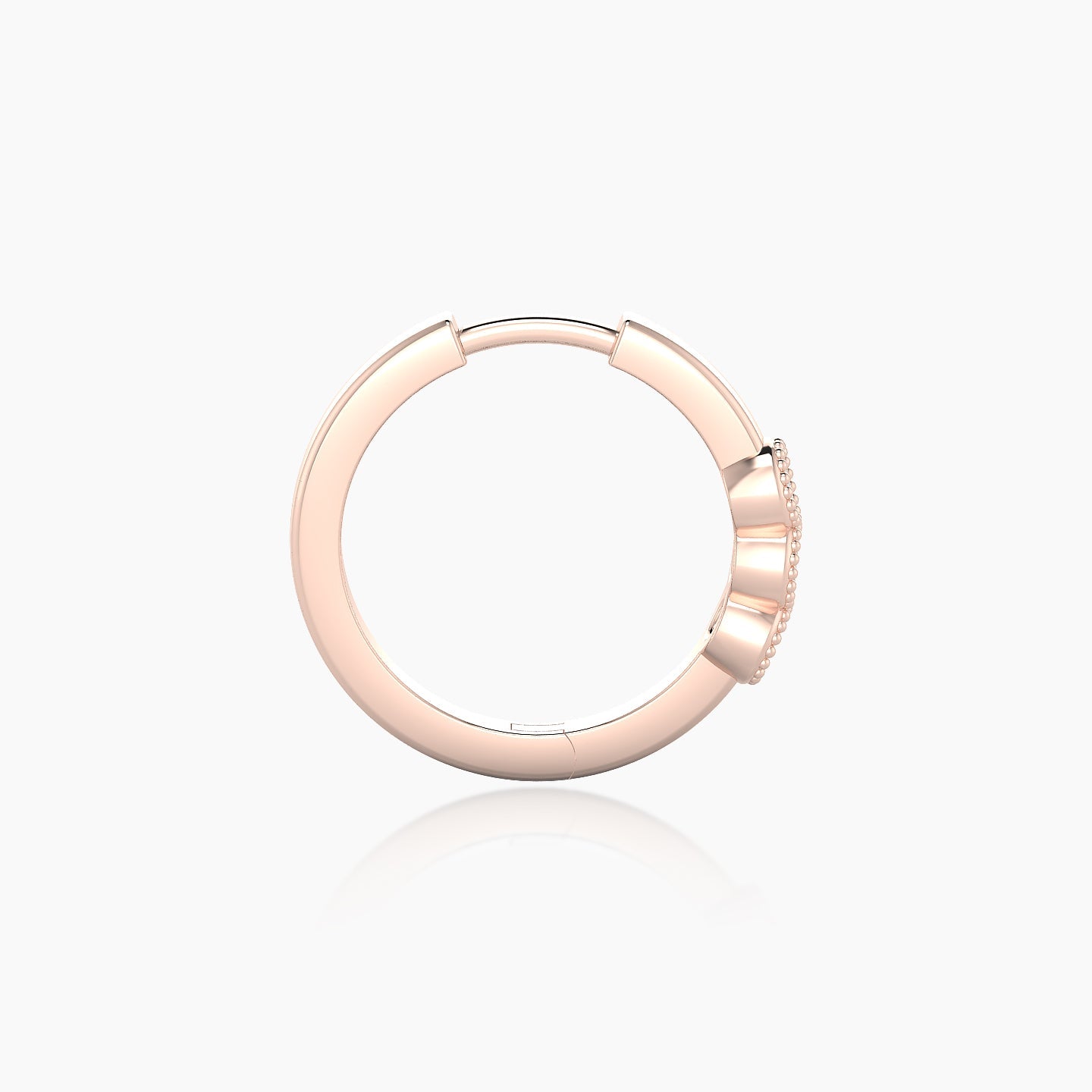 Irene | 18k Rose Gold 9.5 mm Trilogy Diamond Nose Ring Piercing