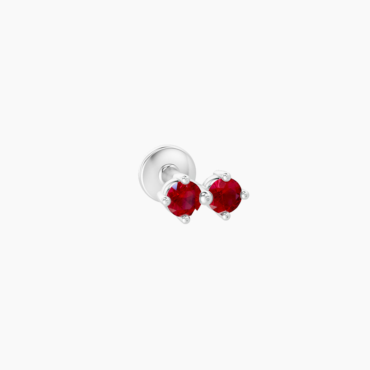 Isis | 18k White Gold 5 mm 5 mm Ruby Nose Piercing