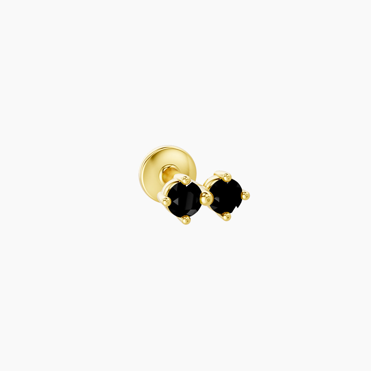 Isis | 18k Yellow Gold 5 mm 5 mm Black Diamond Nose Piercing