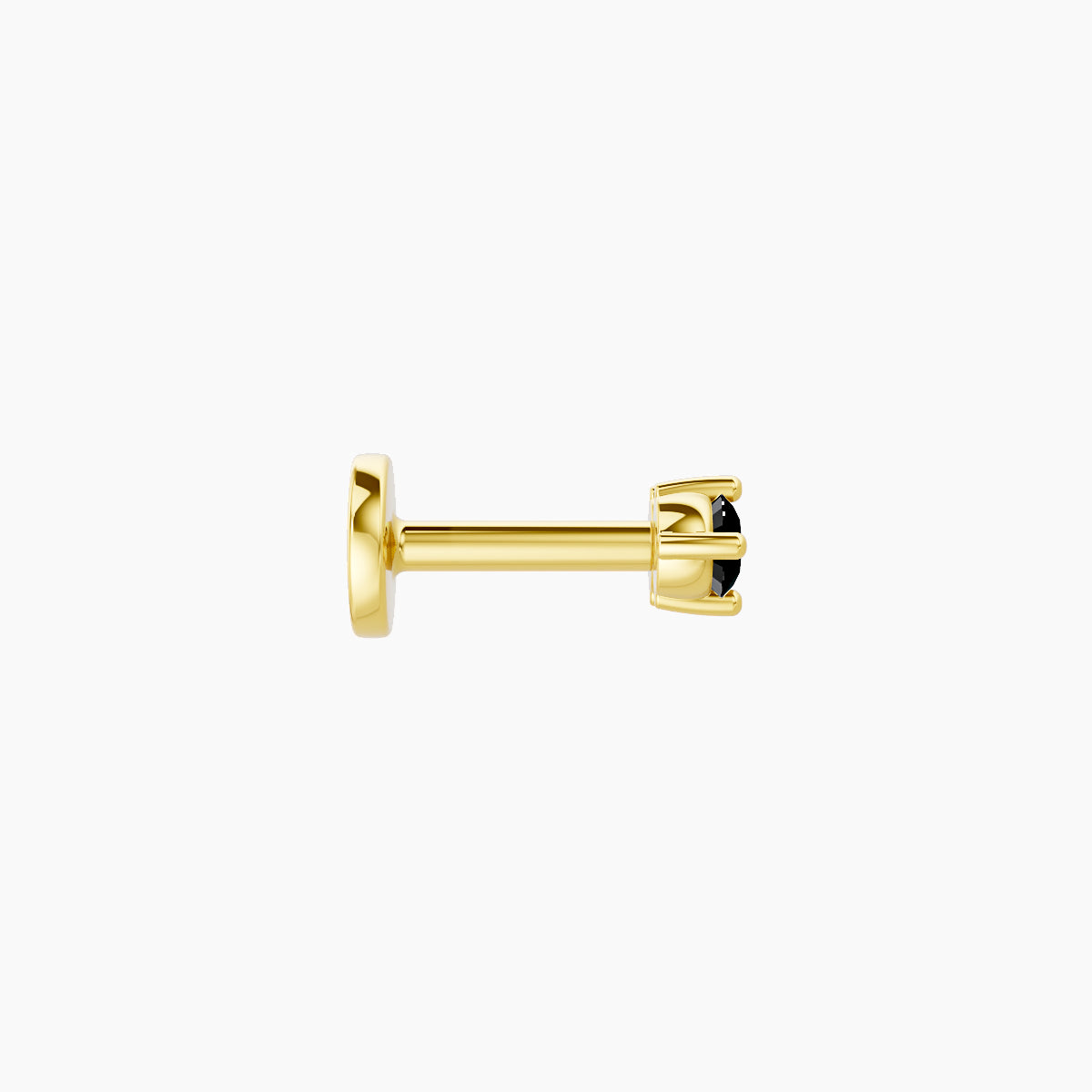 Isis | 18k Yellow Gold 5 mm 5 mm Black Diamond Nose Piercing