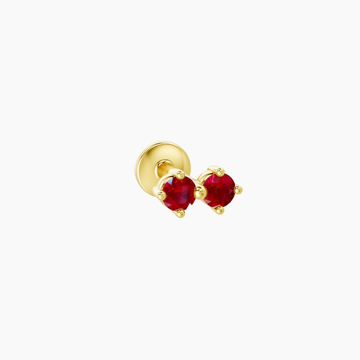 Isis | 18k Yellow Gold 5 mm 5 mm Ruby Nose Piercing