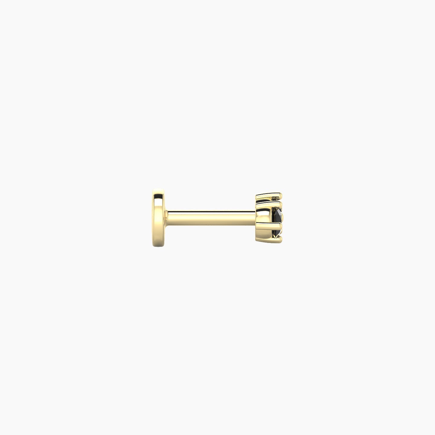Isis | 18k Yellow Gold 5 mm 5 mm Black Diamond Nose Piercing