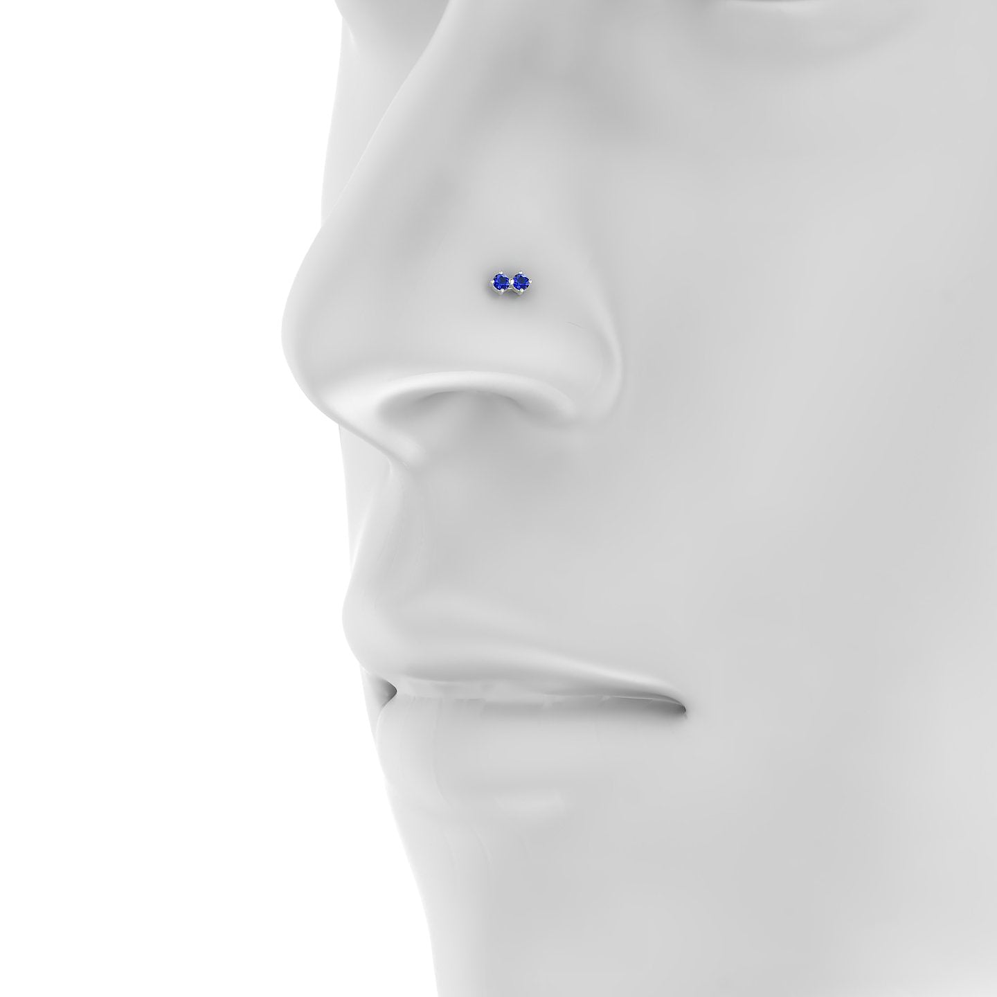 Isis | 18k White Gold 5 mm 5 mm Sapphire Nose Piercing