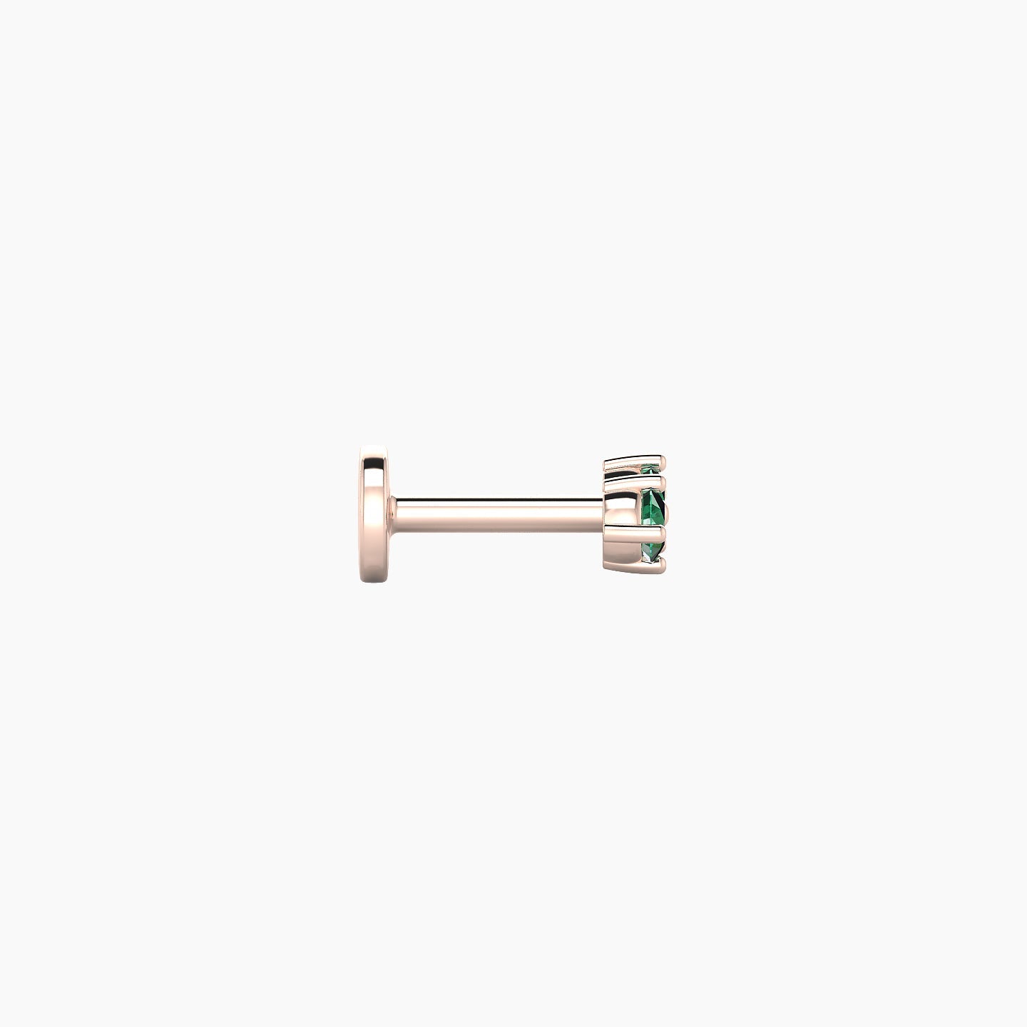 Isis | 18k Rose Gold 5 mm 5 mm Emerald Piercing