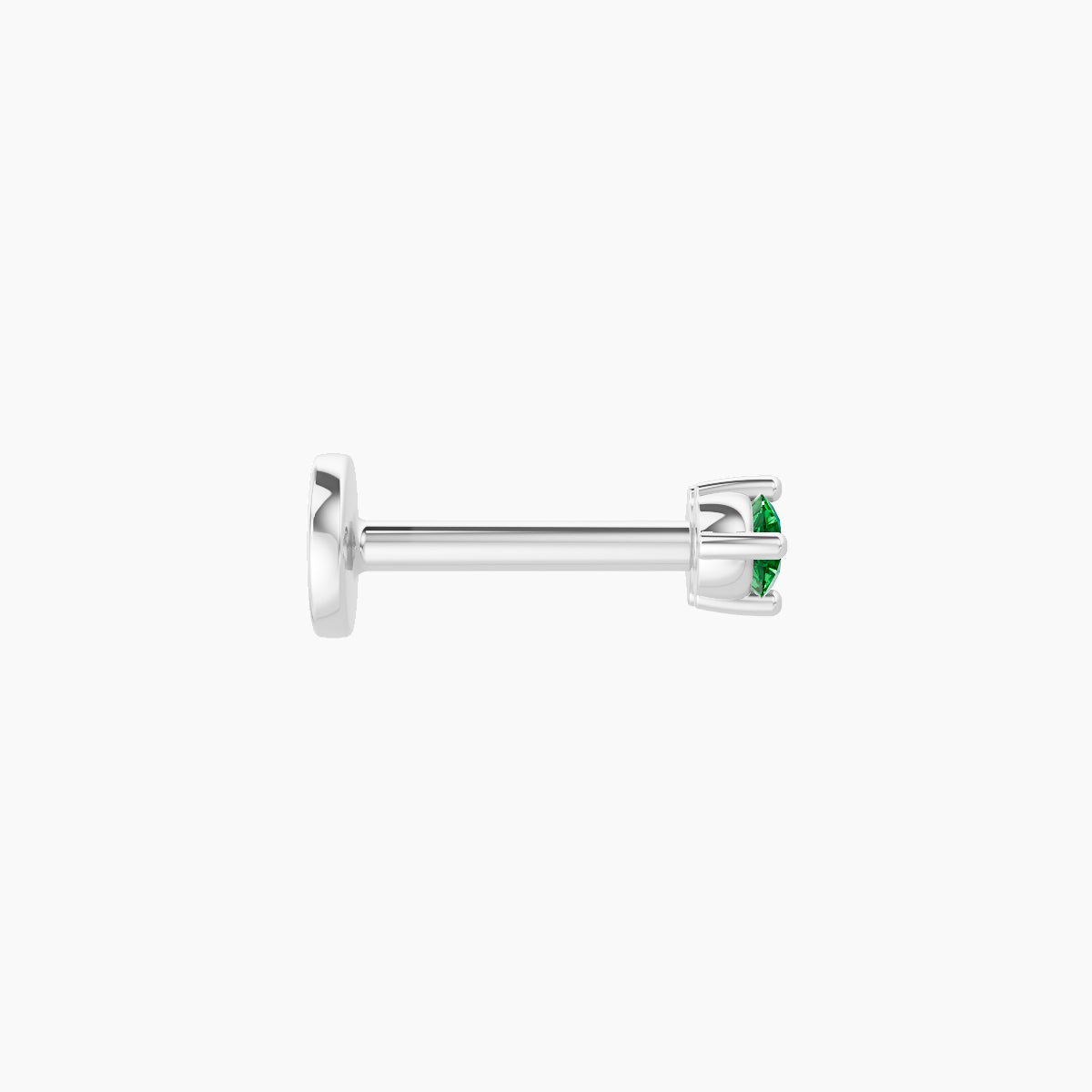 Isis | 18k White Gold 6.5 mm 5 mm Emerald Nose Piercing