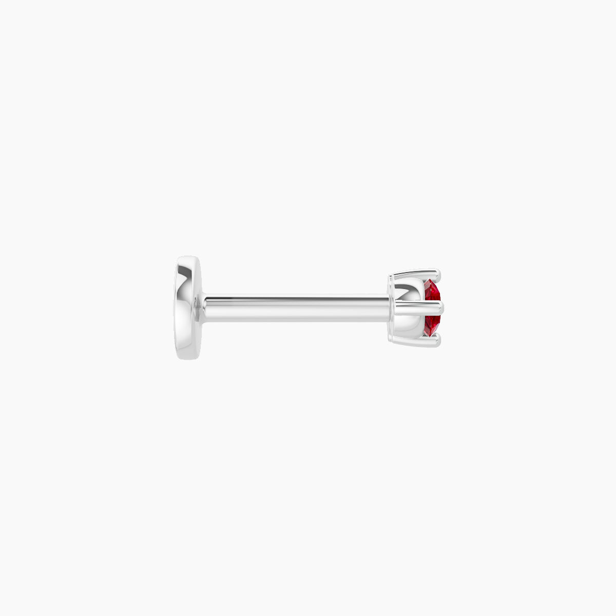Isis | 18k White Gold 6.5 mm 5 mm Ruby Nose Piercing