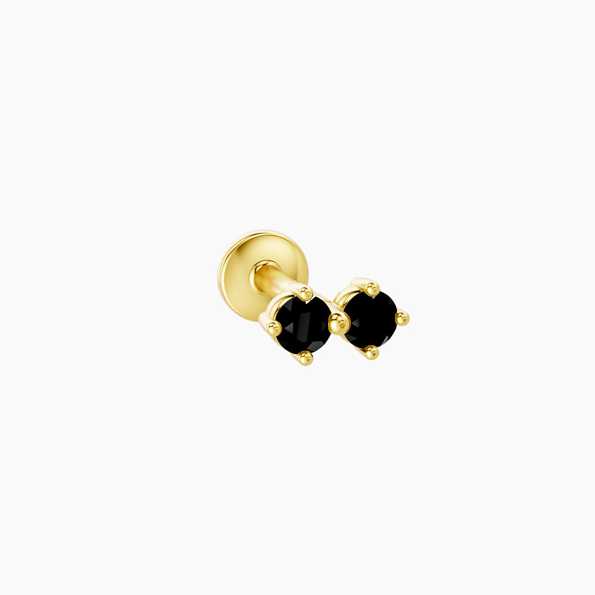 Isis | 18k Yellow Gold 6.5 mm 5 mm Black Diamond Nose Piercing