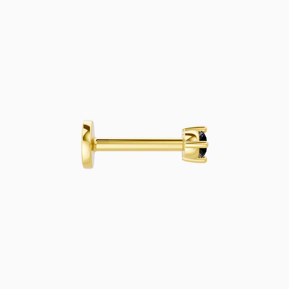Isis | 18k Yellow Gold 6.5 mm 5 mm Black Diamond Nose Piercing