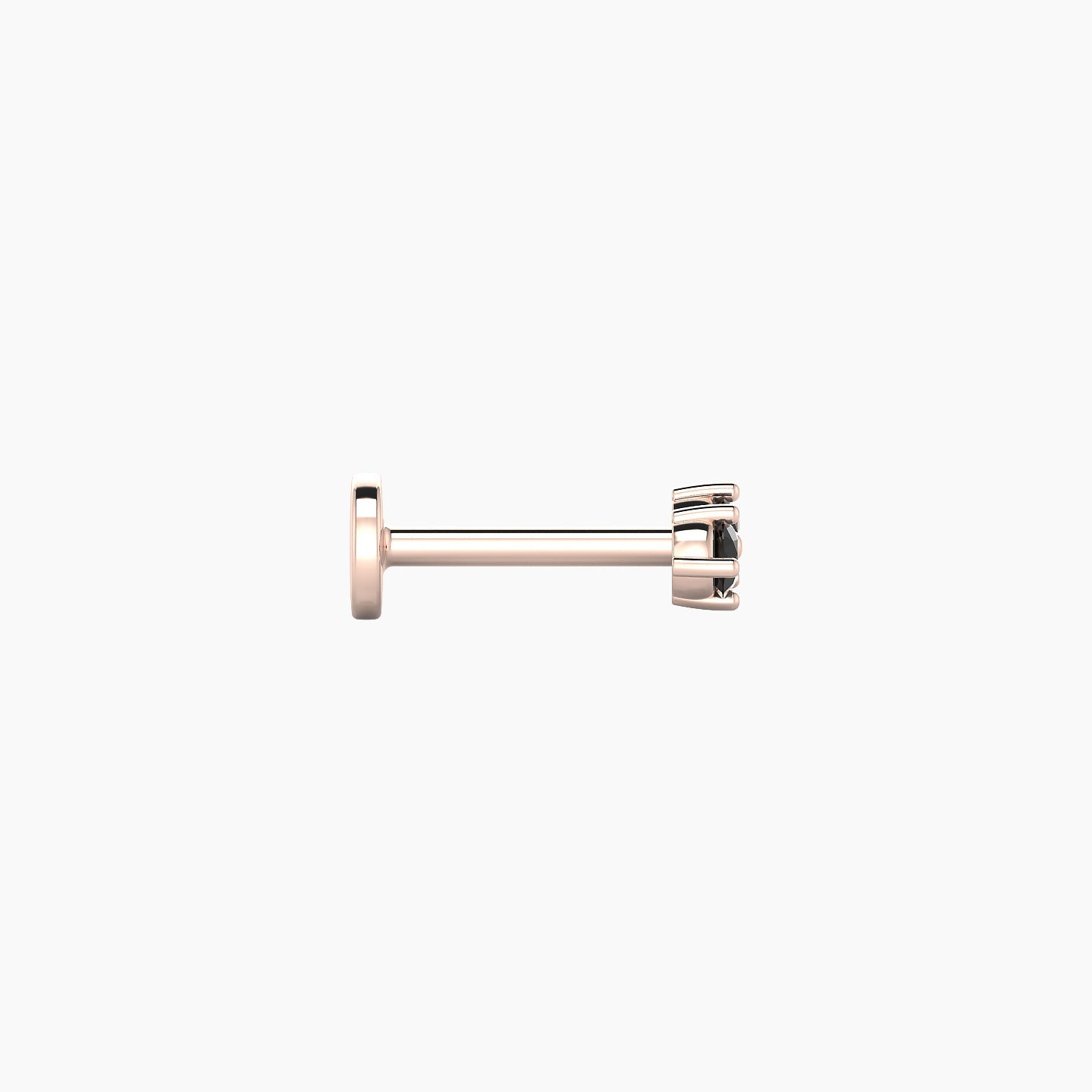 Isis | 18k Rose Gold 6.5 mm 5 mm Black Diamond Nose Piercing