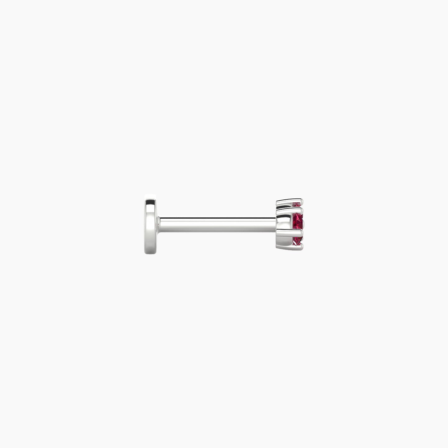 Isis | 18k White Gold 6.5 mm 5 mm Ruby Nose Piercing