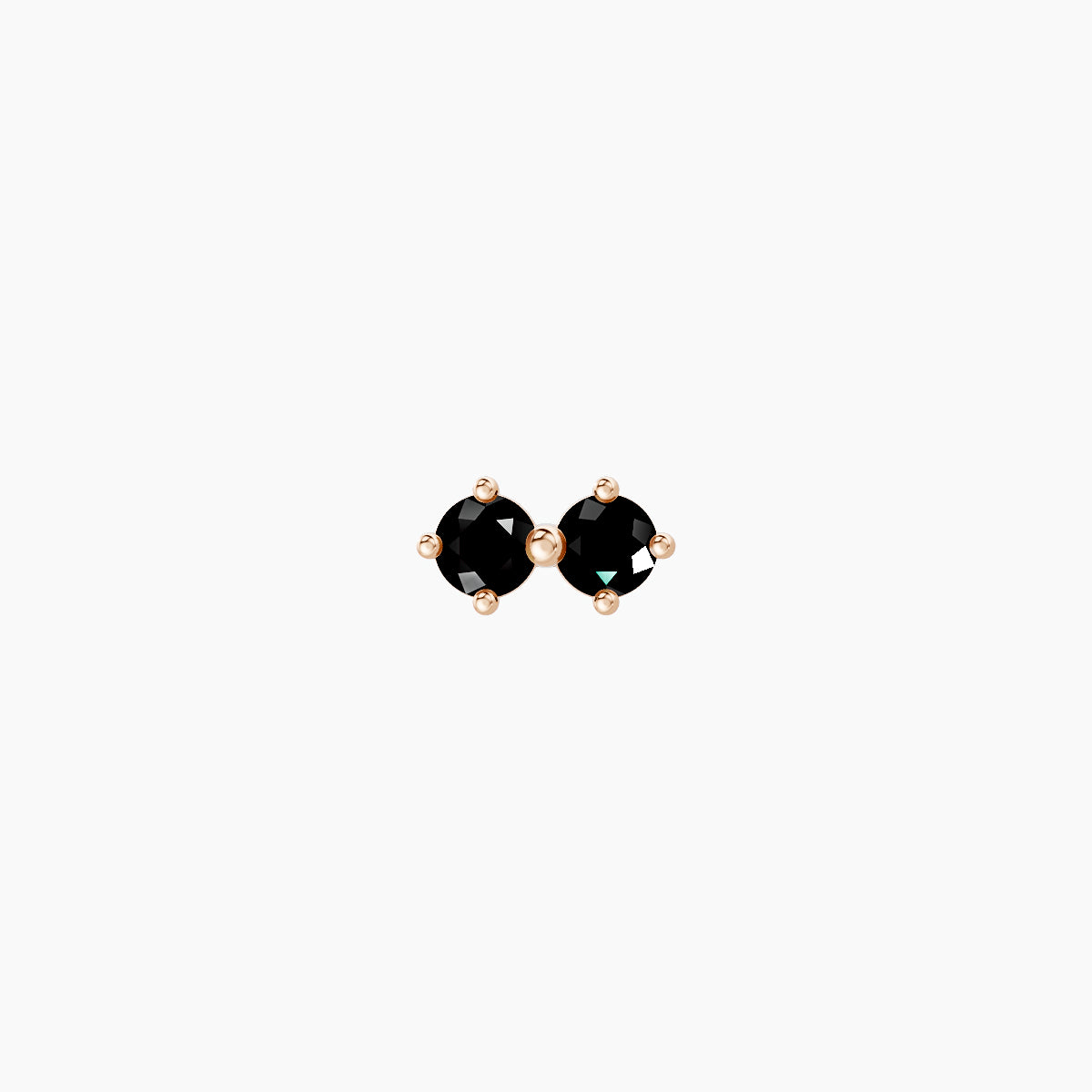 Isis | 18k Rose Gold 8 mm 5 mm Black Diamond Nose Piercing
