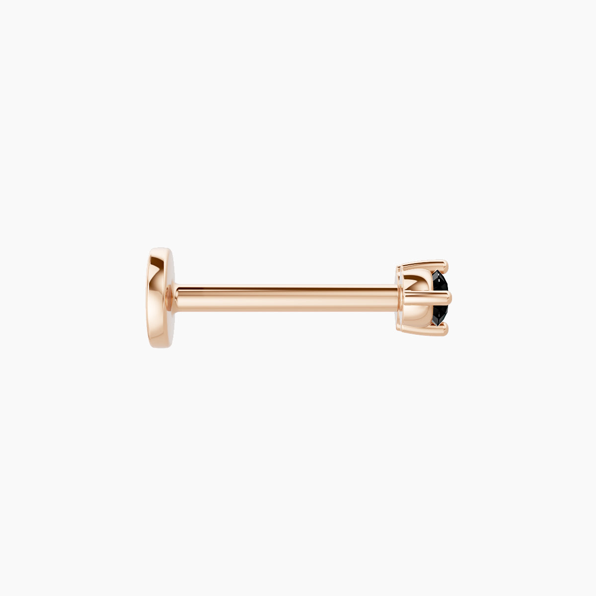 Isis | 18k Rose Gold 8 mm 5 mm Black Diamond Nose Piercing