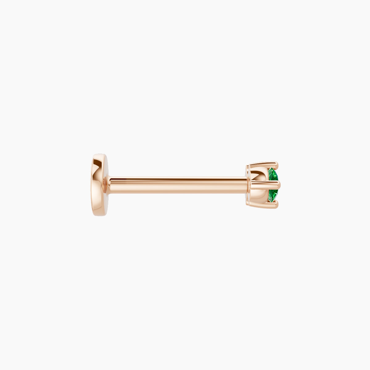 Isis | 18k Rose Gold 8 mm 5 mm Emerald Nose Piercing