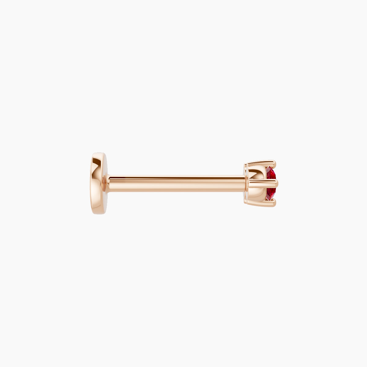 Isis | 18k Rose Gold 8 mm 5 mm Ruby Nose Piercing
