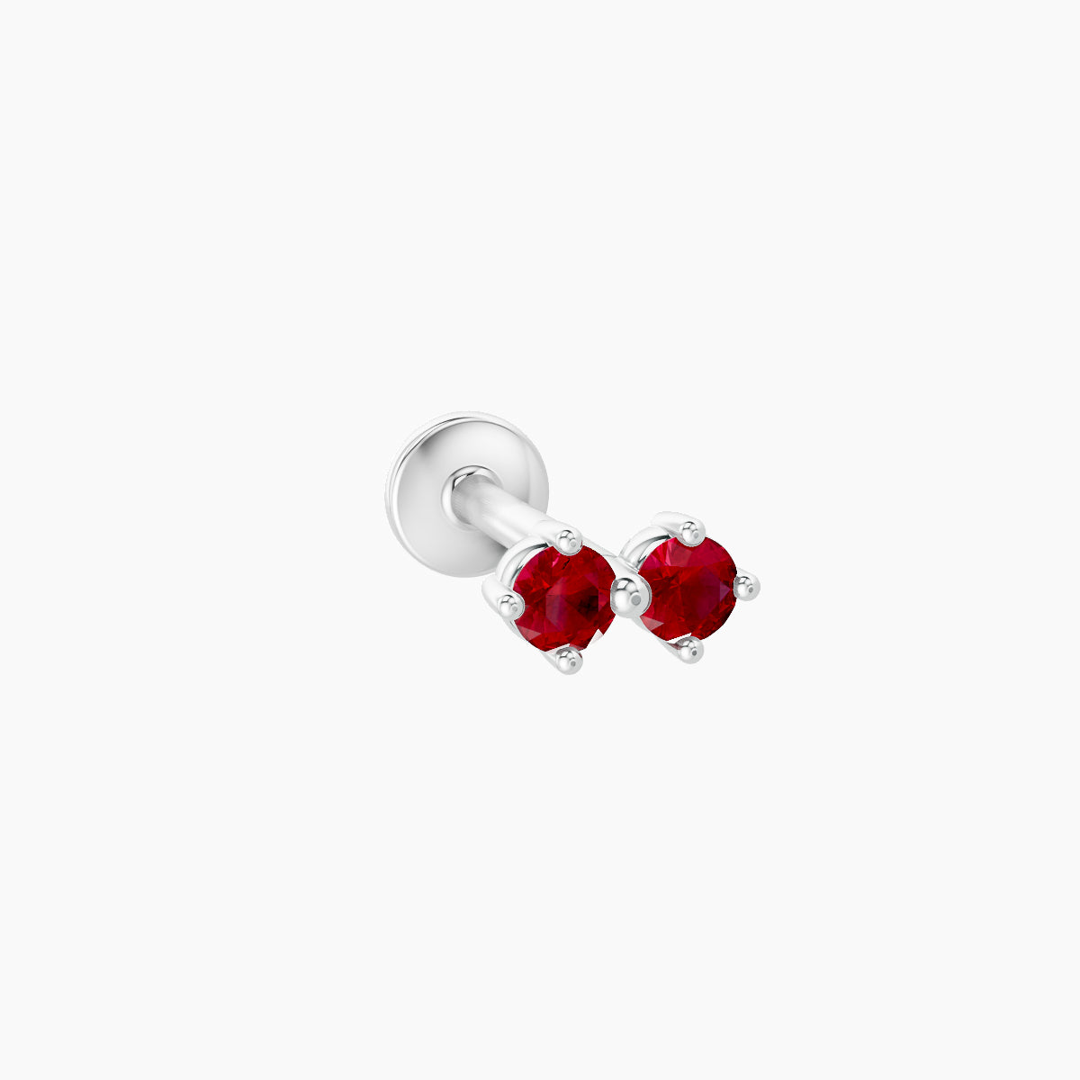 Isis | 18k White Gold 8 mm 5 mm Ruby Nose Piercing
