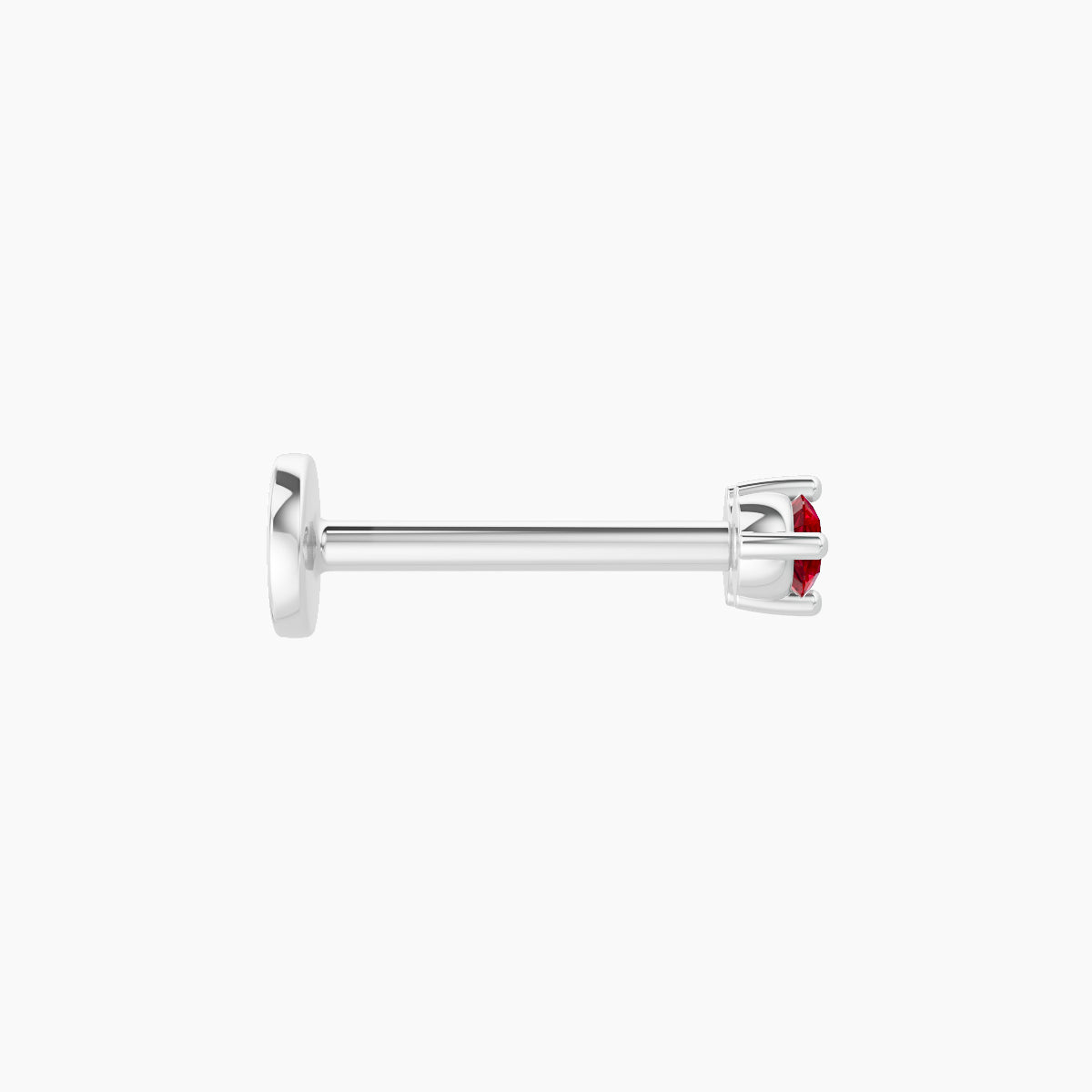 Isis | 18k White Gold 8 mm 5 mm Ruby Nose Piercing