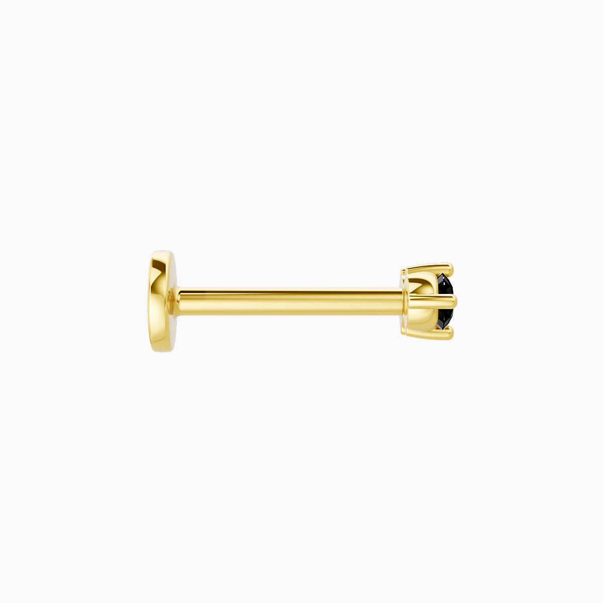 Isis | 18k Yellow Gold 8 mm 5 mm Black Diamond Nose Piercing