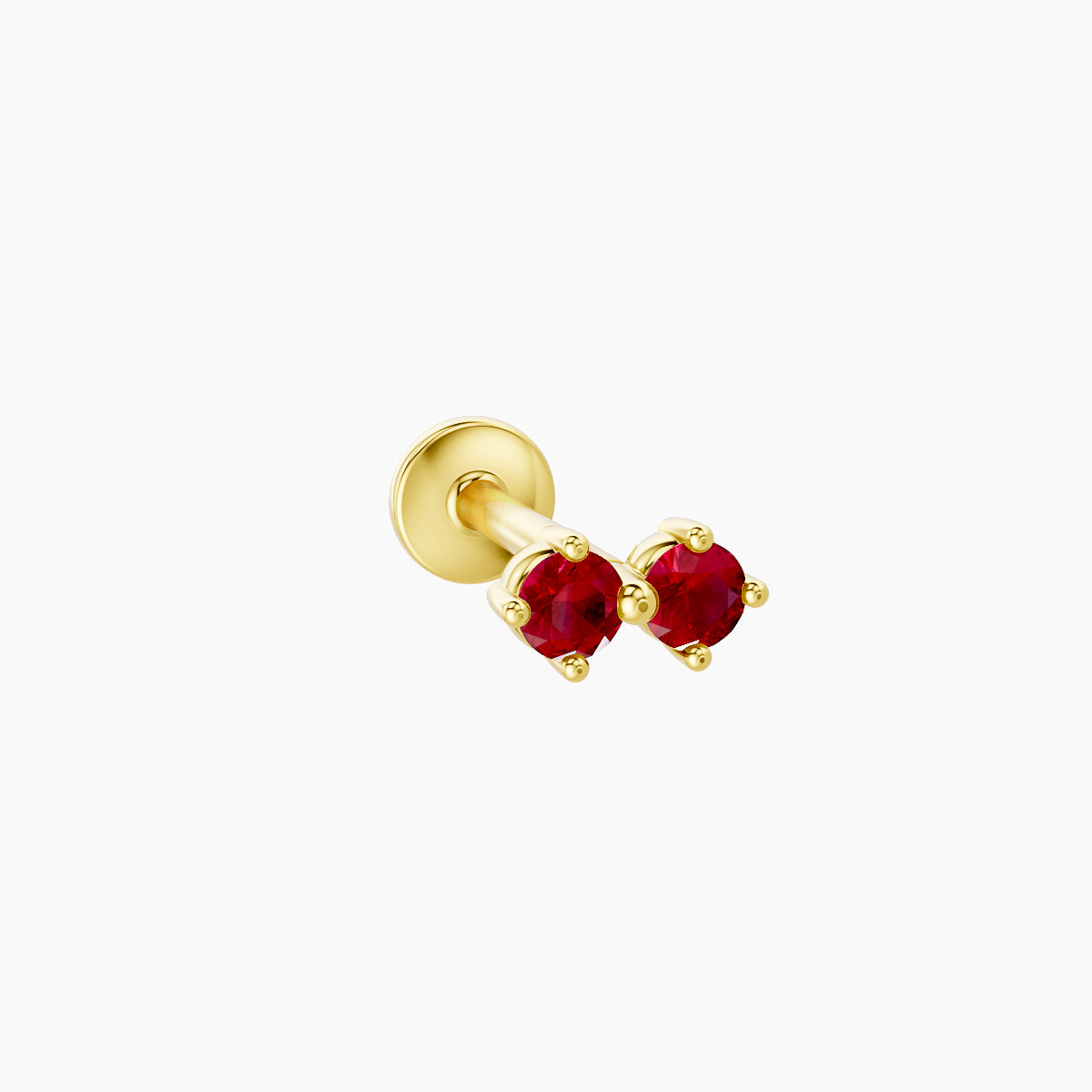Isis | 18k Yellow Gold 8 mm 5 mm Ruby Nose Piercing