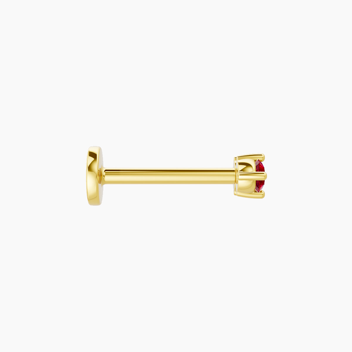 Isis | 18k Yellow Gold 8 mm 5 mm Ruby Nose Piercing