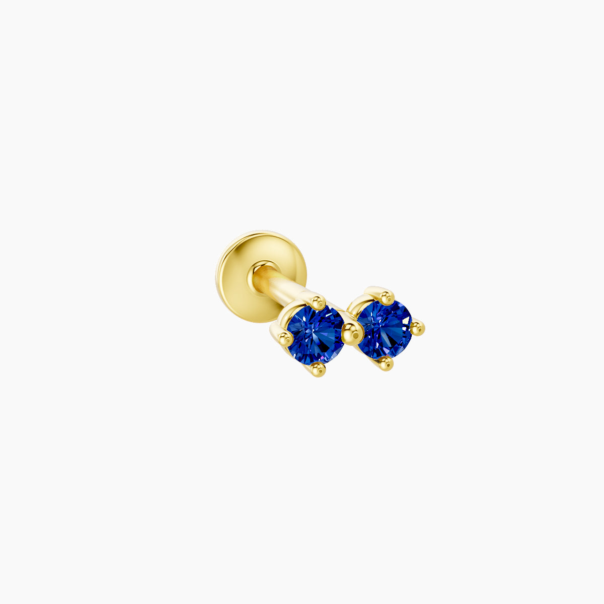 Isis | 18k Yellow Gold 8 mm 5.5 mm Sapphire Nose Piercing