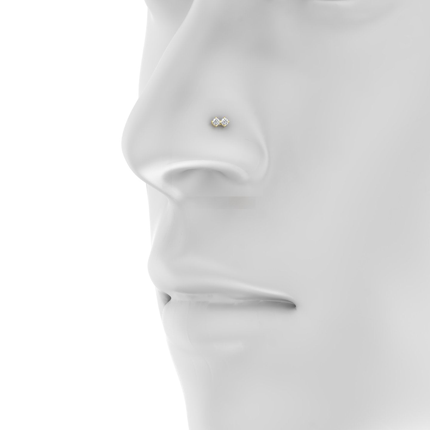 Isis | 18k Yellow Gold 5 mm 8 mm Diamond Nose Piercing