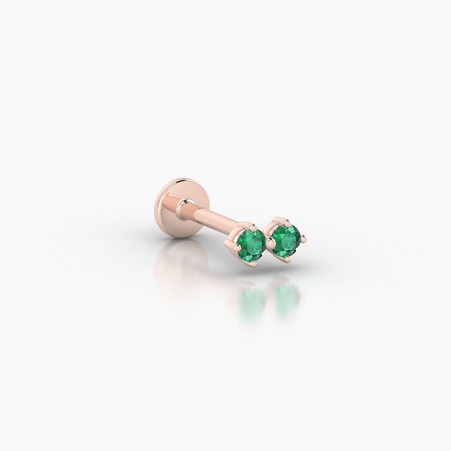 Isis | 18k Rose Gold 8 mm 5 mm Emerald Nose Piercing