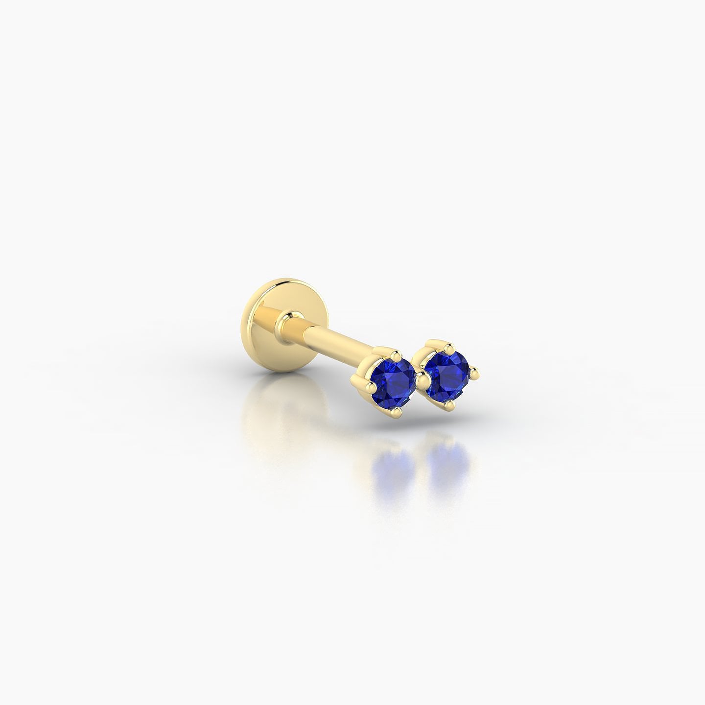 Isis | 18k Yellow Gold 8 mm 5.5 mm Sapphire Nose Piercing