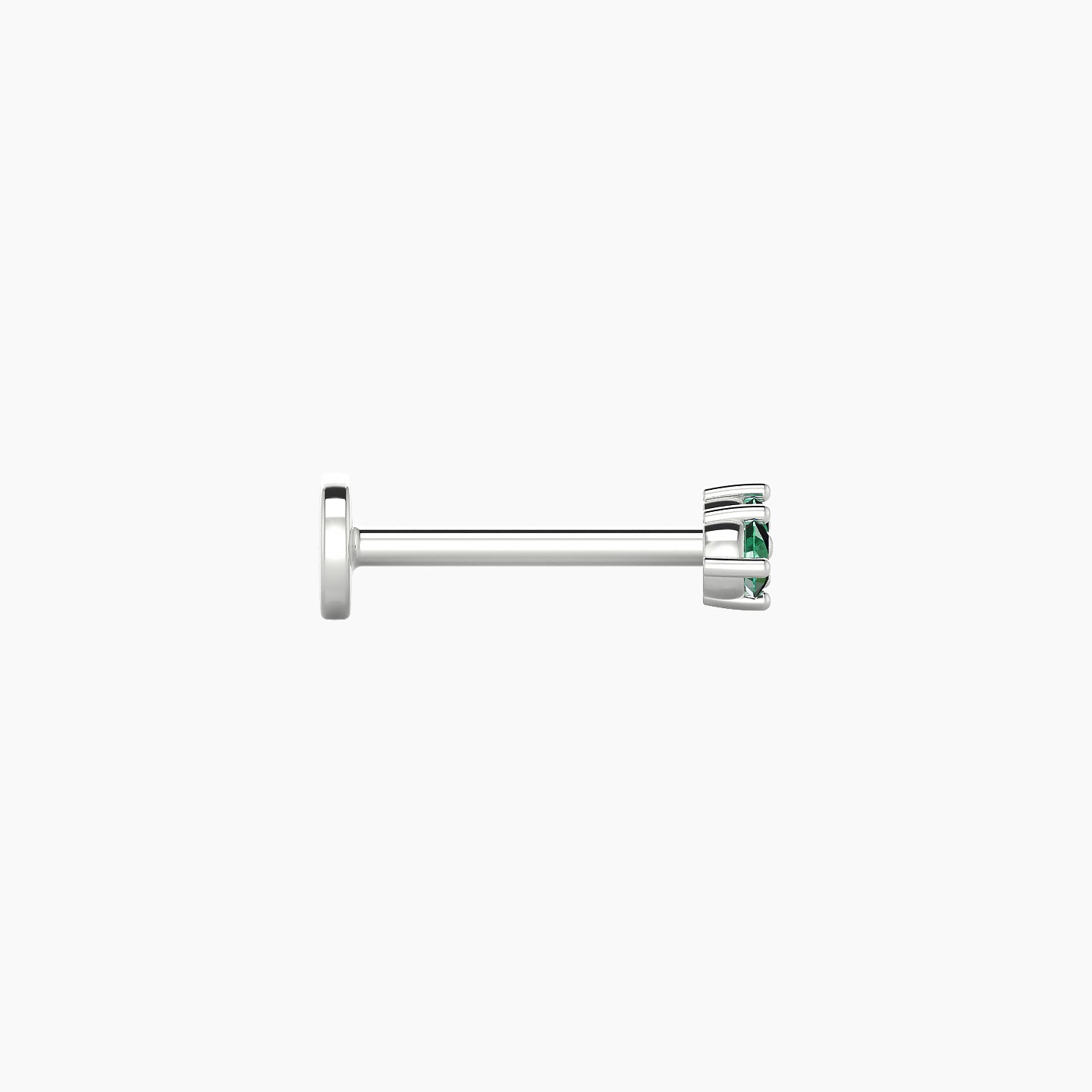 Isis | 18k White Gold 8 mm 5 mm Emerald Nose Piercing