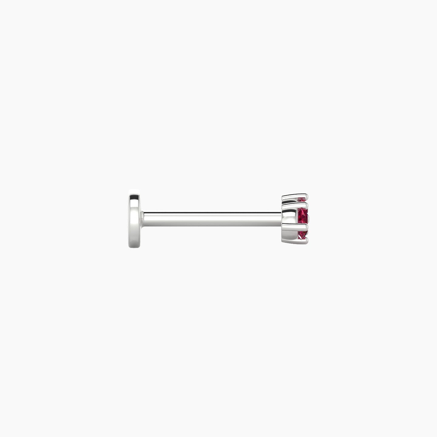 Isis | 18k White Gold 8 mm 5 mm Ruby Nose Piercing