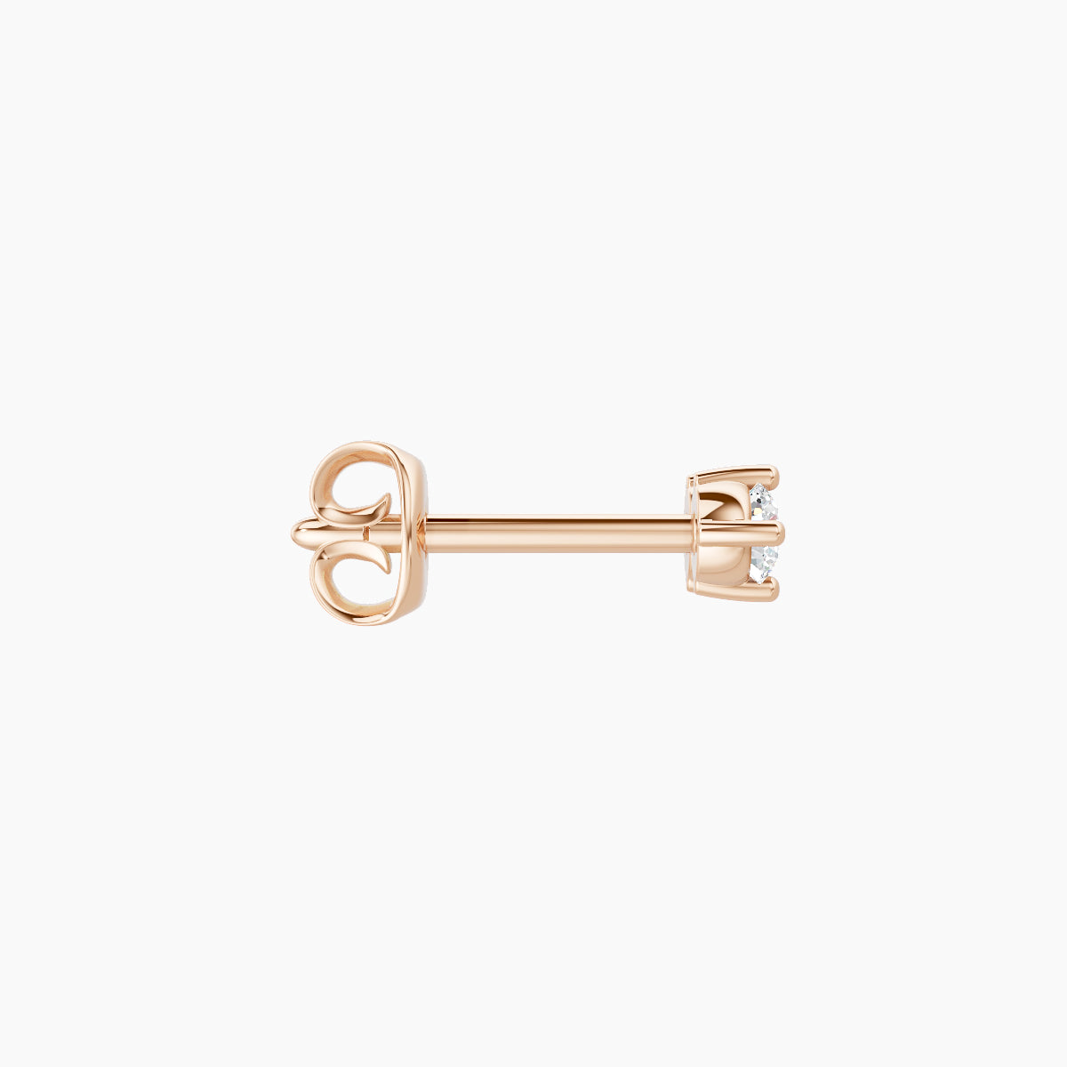 Isis | 18k Rose Gold 5 mm Diamond Earring