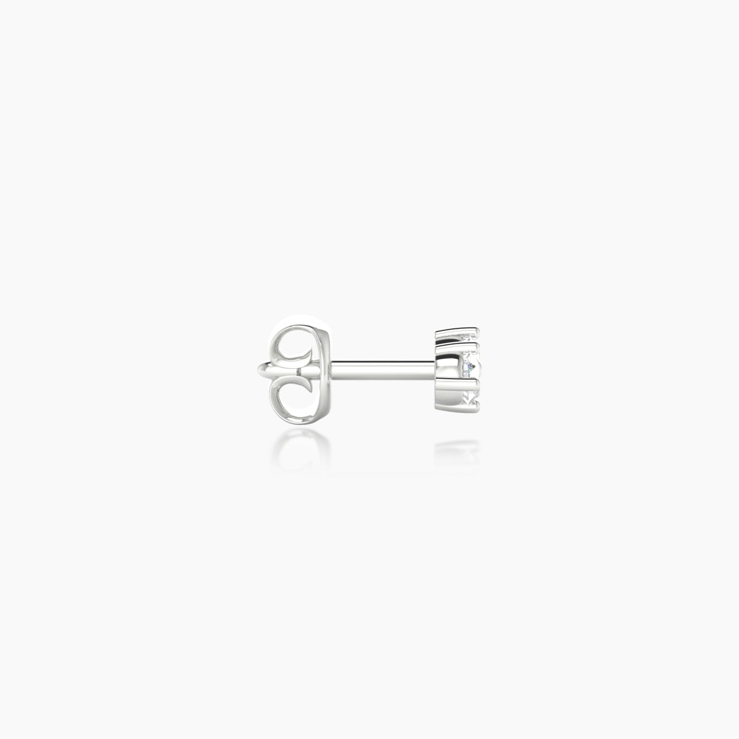 Isis | 18k White Gold 5 mm Diamond Earring
