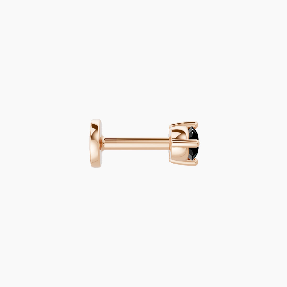 Isis | 18k Rose Gold 5 mm 6.5 mm Black Diamond Nose Piercing