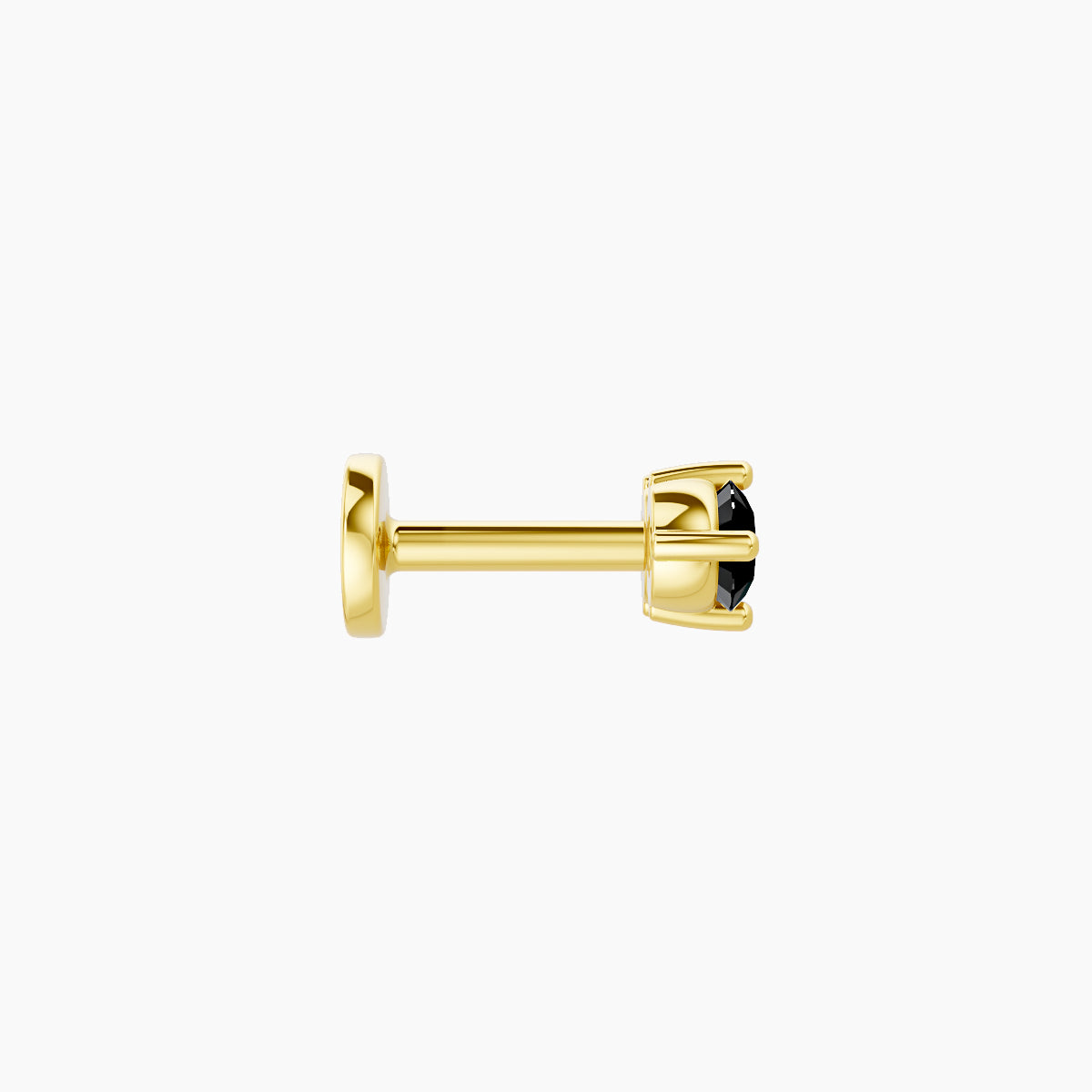 Isis | 18k Yellow Gold 5 mm 6.5 mm Black Diamond Nose Piercing