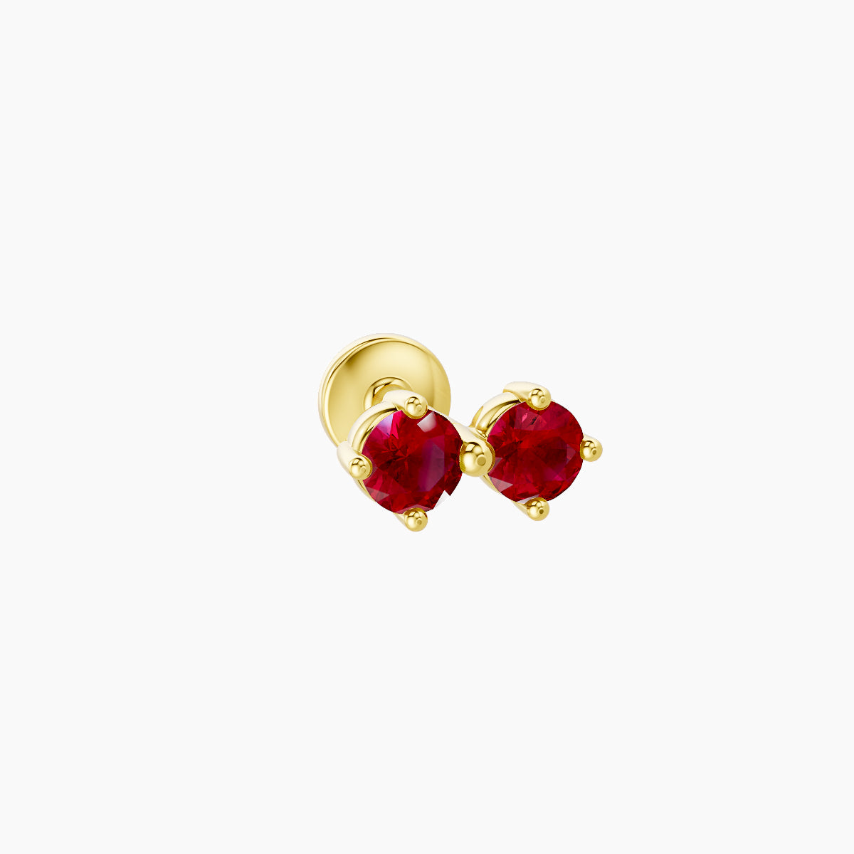 Isis | 18k Yellow Gold 5 mm 6.5 mm Ruby Nose Piercing