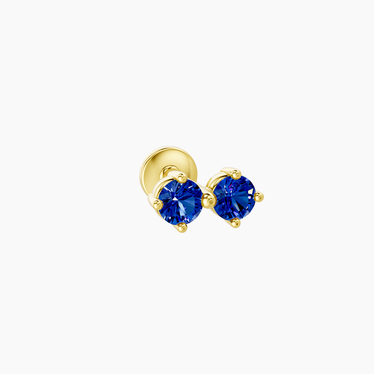 Isis | 18k Yellow Gold 5 mm 6.5 mm Sapphire Nose Piercing