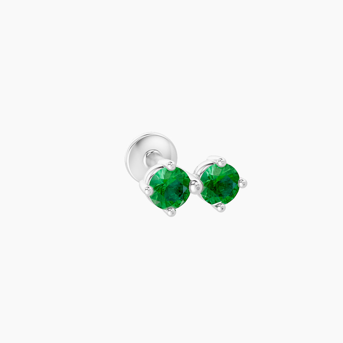 Isis | 18k White Gold 6.5 mm 6.5 mm Emerald Nose Piercing