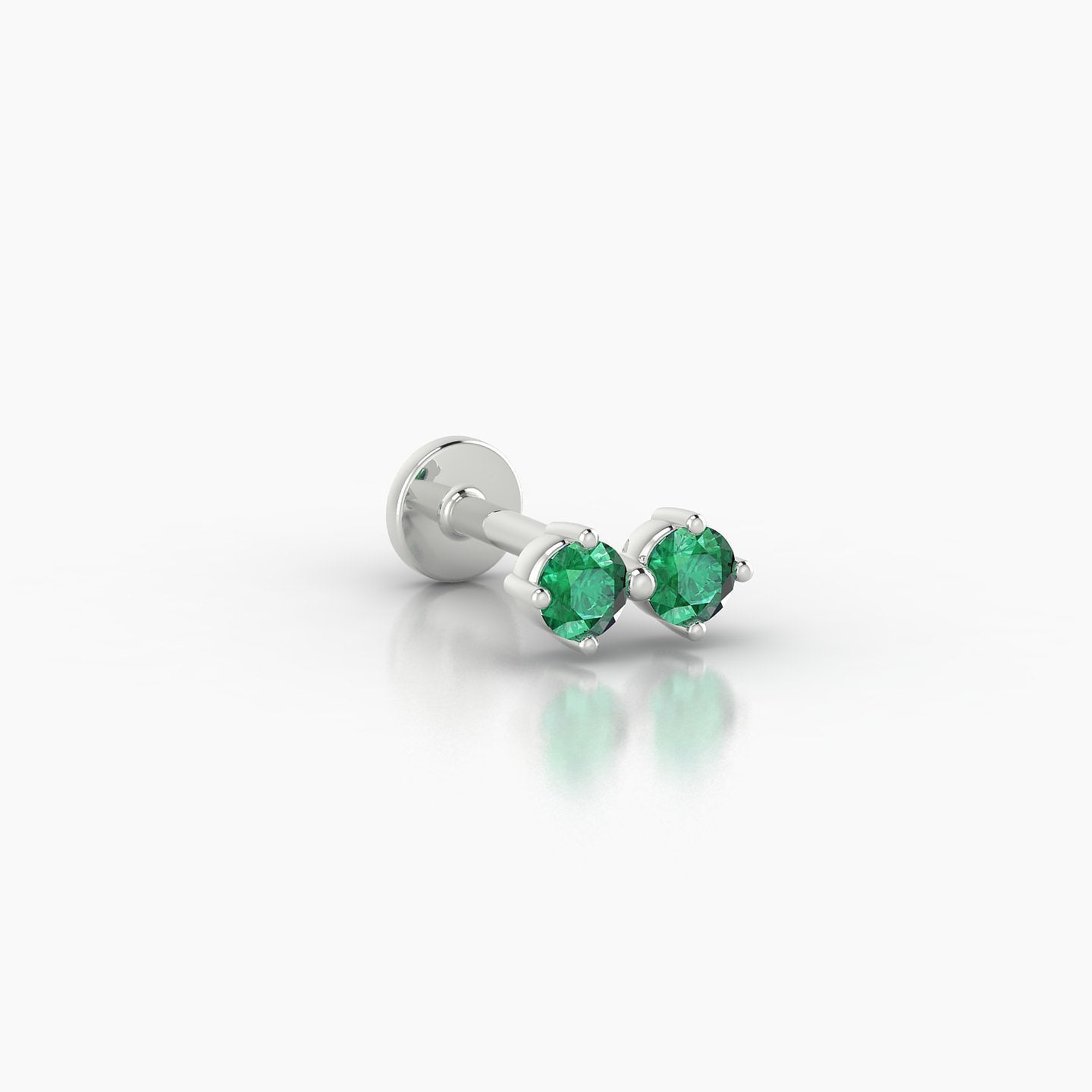 Isis | 18k White Gold 6.5 mm 6.5 mm Emerald Nose Piercing