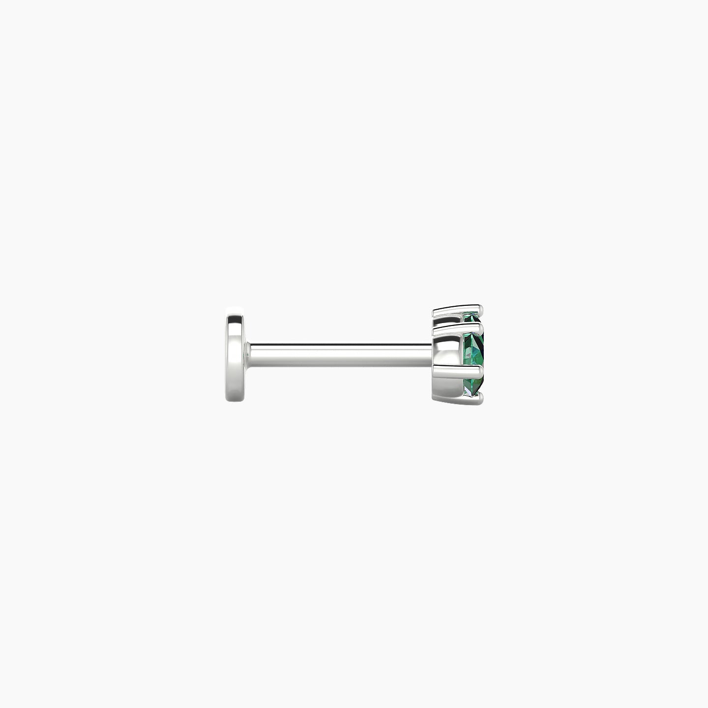 Isis | 18k White Gold 6.5 mm 6.5 mm Emerald Nose Piercing