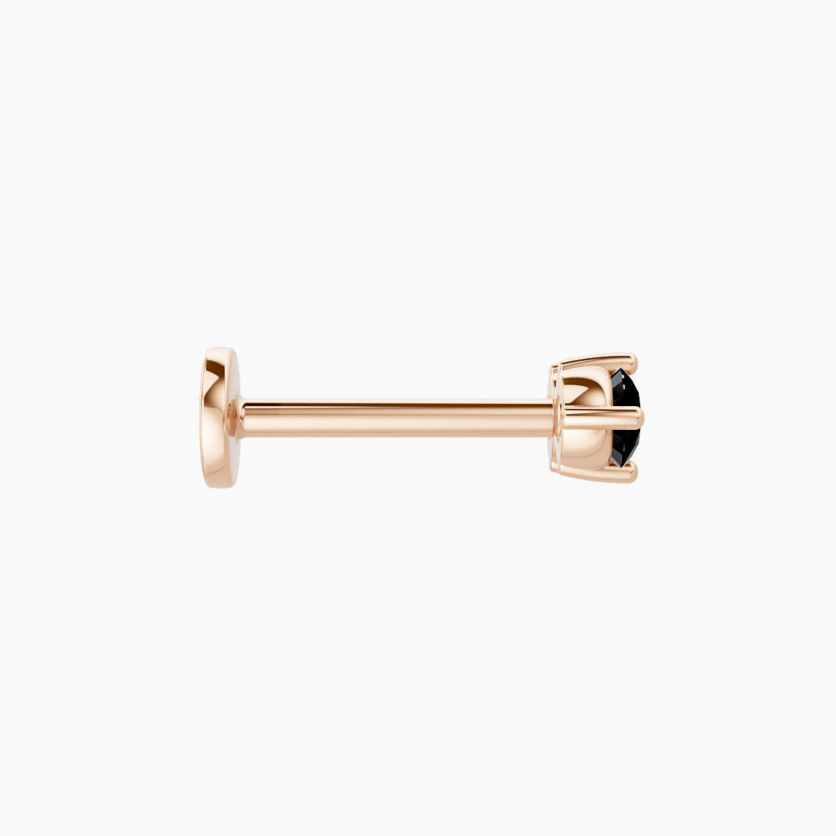 Isis | 18k Rose Gold 8 mm 6.5 mm Black Diamond Nose Piercing