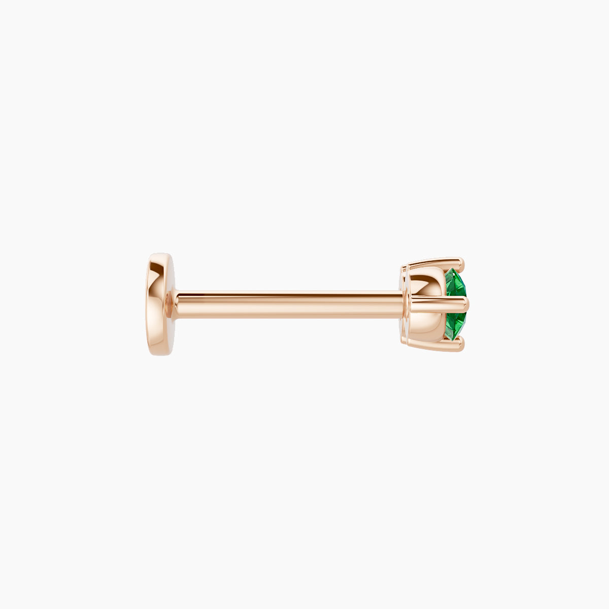 Isis | 18k Rose Gold 8 mm 6.5 mm Emerald Nose Piercing