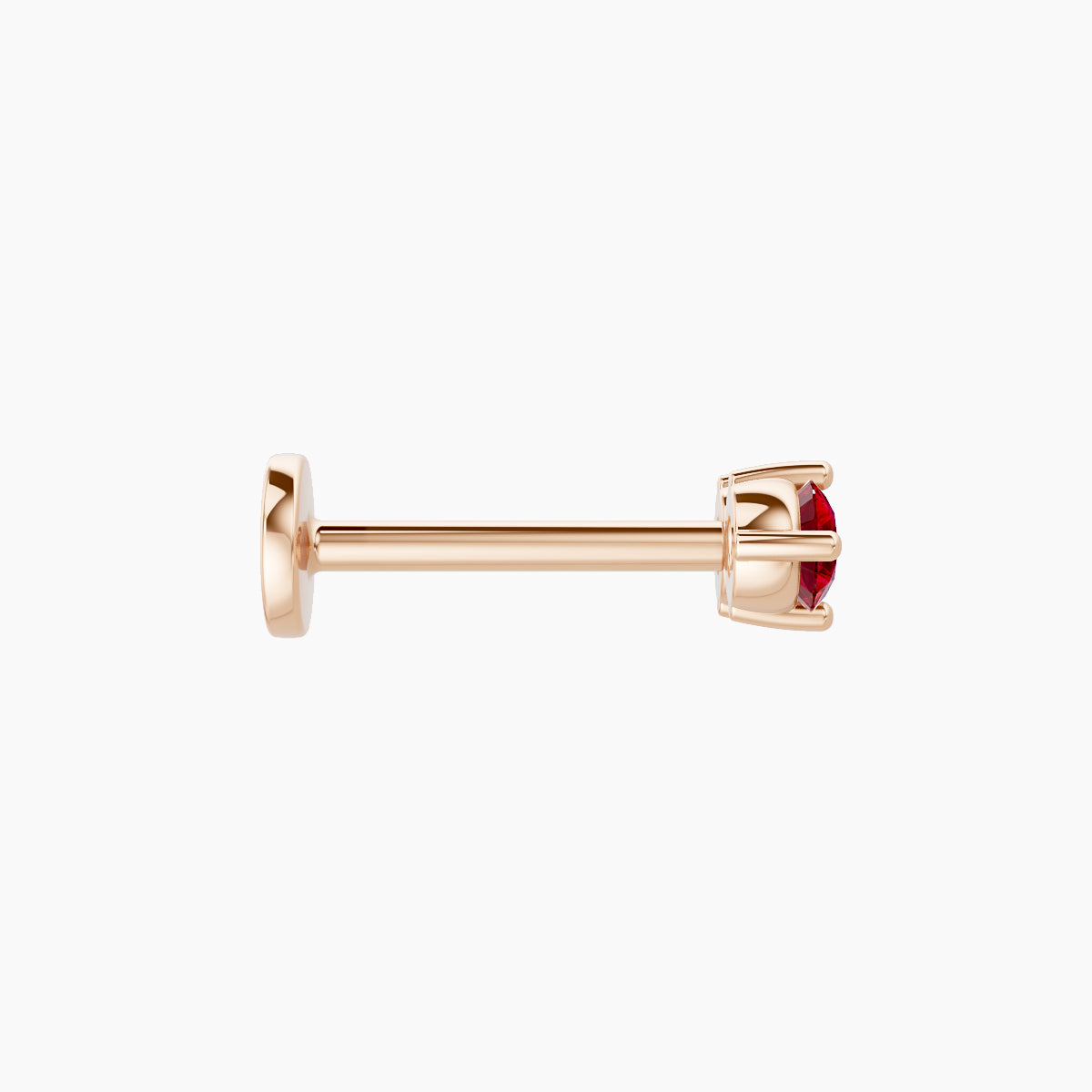 Isis | 18k Rose Gold 8 mm 6.5 mm Ruby Nose Piercing