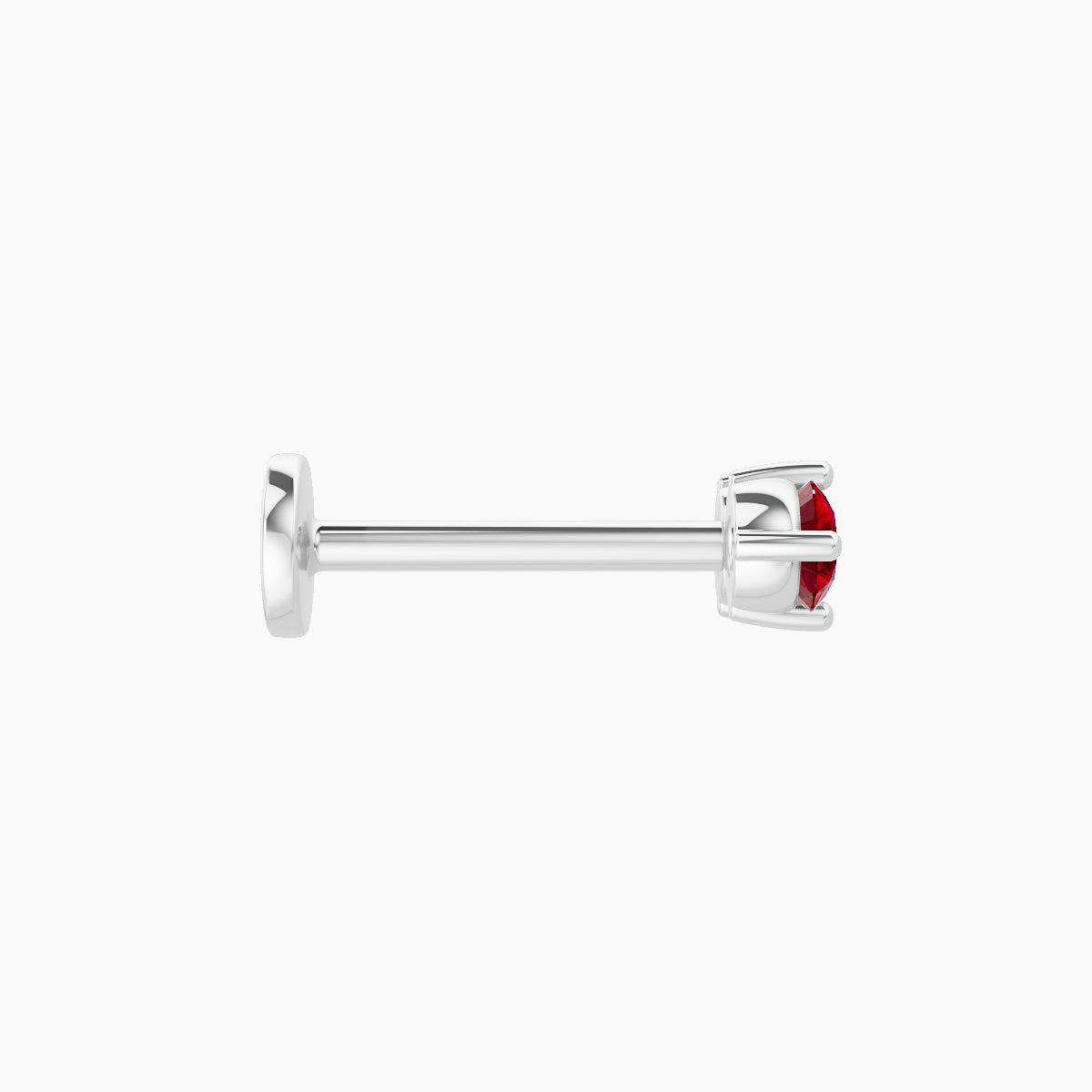 Isis | 18k White Gold 8 mm 6.5 mm Ruby Nose Piercing