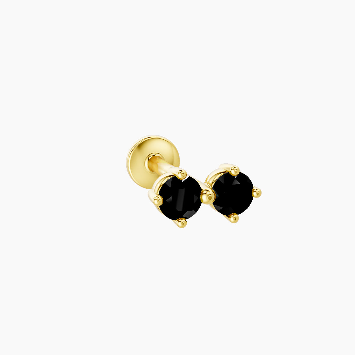 Isis | 18k Yellow Gold 8 mm 6.5 mm Black Diamond Nose Piercing