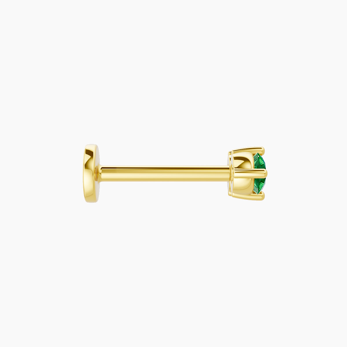 Isis | 18k Yellow Gold 8 mm 6.5 mm Emerald Nose Piercing