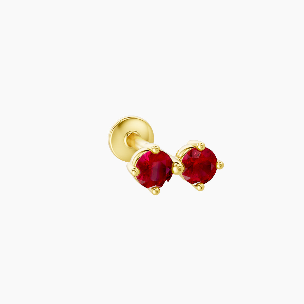 Isis | 18k Yellow Gold 8 mm 6.5 mm Ruby Nose Piercing