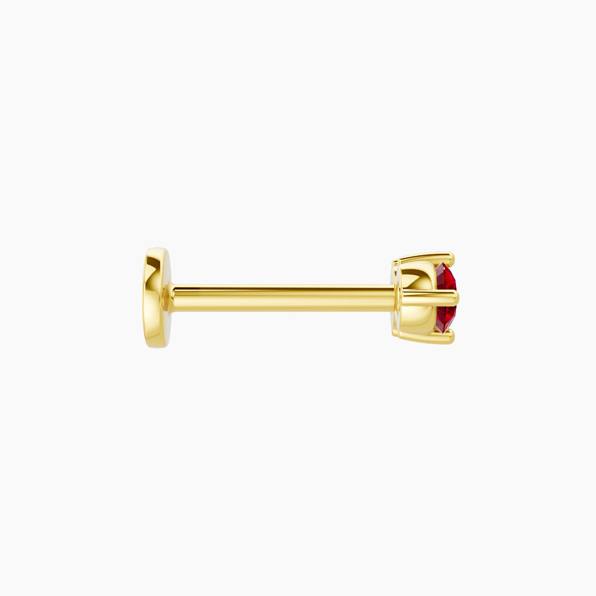 Isis | 18k Yellow Gold 8 mm 6.5 mm Ruby Nose Piercing