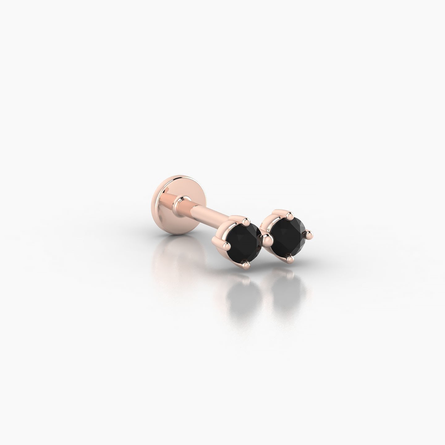 Isis | 18k Rose Gold 8 mm 6.5 mm Black Diamond Nose Piercing